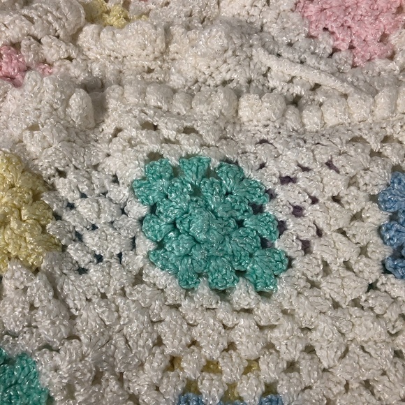 Handmade Granny Square Crochet Neutral Baby Afghan - Picture 3 of 5